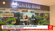 Migraciones amplía horario en dos sedes para tramitar pasaportes