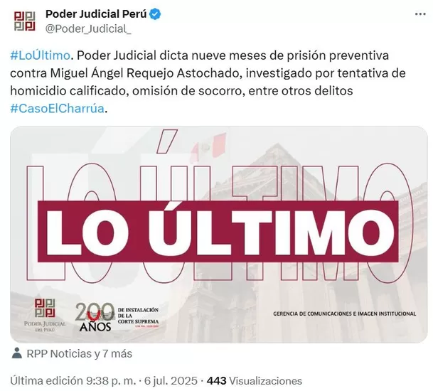 Poder Judicial anunció la decisión en X