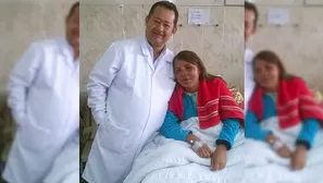 Milagros Rumiche junto al parlamentario y médico tratante, Bienvenido Ramírez. Video: América Noticias