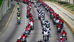 Caravana de motociclistas en la Vía Expresa por Fiestas Patrias. Foto: Andina.