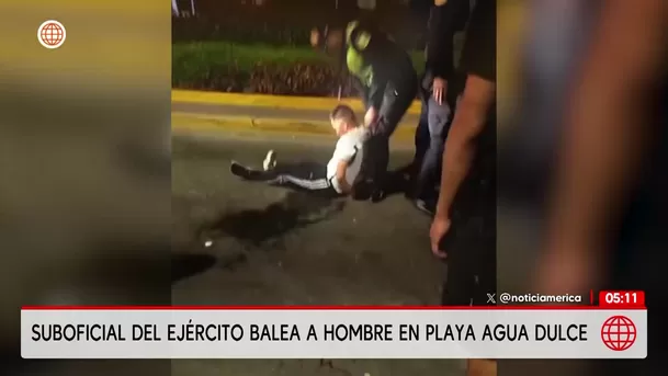 Militar balea a hombre en Playa Agua Dulce de Chorrillos. Foto: América Noticias