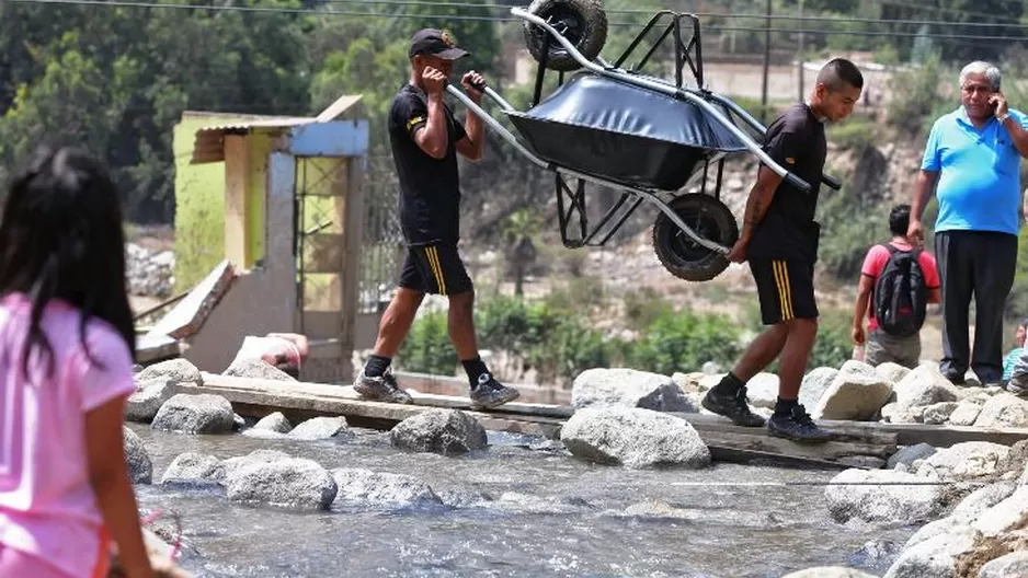 Trabajos del Ejército en Chosica por huaicos. Foto: Andina