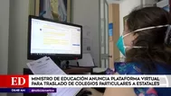 Minedu: Traslados de alumnos a colegios estatales se hará en plataforma virtual