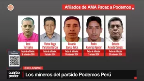 Cinco líderes de una asociación de mineros informales de Pataz se afiliaron a Podemos Perú en medio de votaciones clave sobre la minería informal. Video: Cuarto Poder