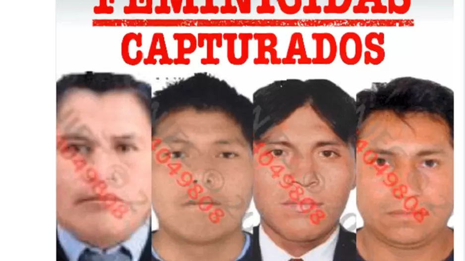 Los cuatro feminicidas ya fueron capturados. Foto: Mininter