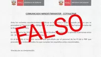 Ministerio de Defensa desmiente información sobre supuesto servicio militar obligatorio. Foto: Mindef