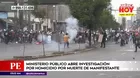 Ministerio Público abrió investigación por homicidio debido a muerte de manifestante