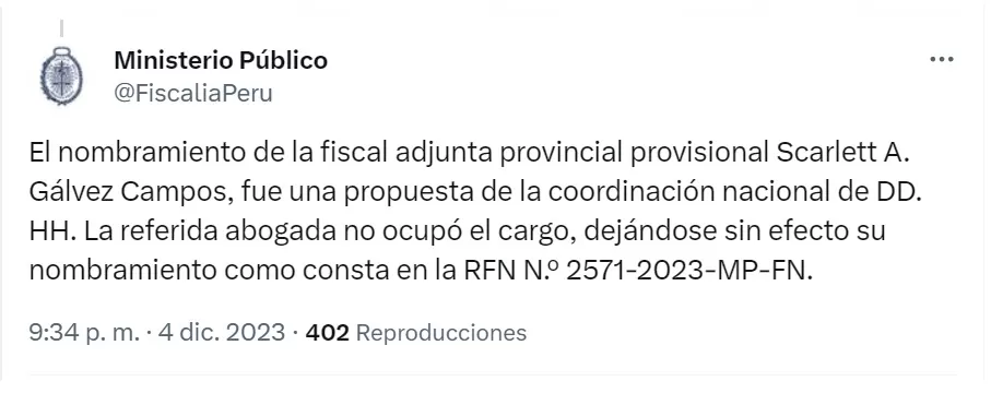 Foto: Fiscalía