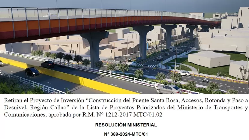 Ministerio de Transportes y Comunicaciones retira proyecto de construcción de Puente Santa Rosa