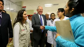 Pedro Pablo Kuczynski, presidente de la República, y ministra de Salud, Patricia García. Foto: La República