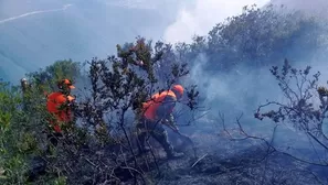 Incendio cerca de la fortaleza de Kuélap. Foto: Andina