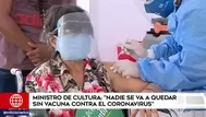 Ministro de Cultura: "Nadie se va a quedar sin vacuna contra el coronavirus"