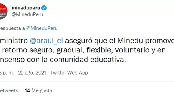 Fuente: @MineduPeru