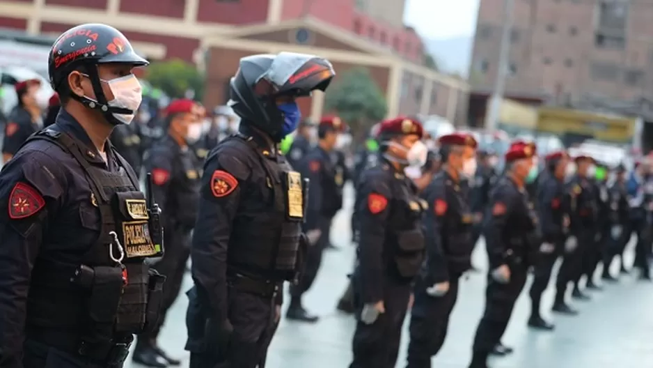 Policías luchan contra el coronavirus. Foto referencial: Andina