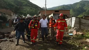 Ministro José Tello llegó hasta la comunidad La Perla en Atavillos Bajo en Huaral tras deslizamiento / Foto: Minjus