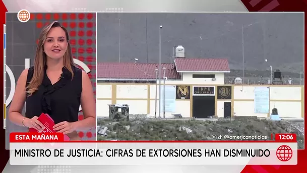 Ministro de Justicia afirma que extorsiones y homicidios han disminuido. Foto: América Noticias