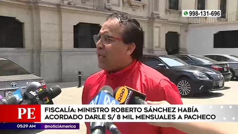 Ministro Sánchez acordó darle S/8 mil mensuales a Pacheco, según Fiscalía
