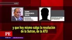 Ministro de Transportes y Comunicaciones ofreció a gremios reorganizar la ATU y la Sutran 