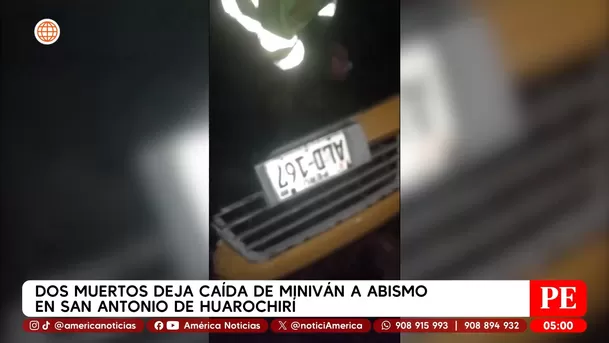 Dos muertos deja caída de miniván a abismo en San Antonio de Huarochirí. Foto: América Noticias