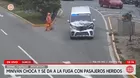Miniván choca y se da a la fuga con pasajeros heridos en Surco