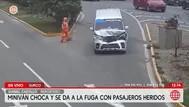Miniván choca y se da a la fuga con pasajeros heridos en Surco