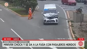 Miniván choca y se da a la fuga con pasajeros heridos en Surco. Foto y video: América Noticias