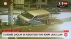 Miniván con ladrones choca en San Juan de Miraflores