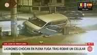 Miniván con ladrones choca en San Juan de Miraflores