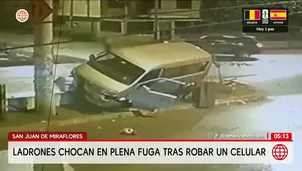Miniván con ladrones choca en San Juan de Miraflores. Foto y video: América Noticias