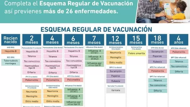 Esquema regular de vacunación. Foto: Minsa