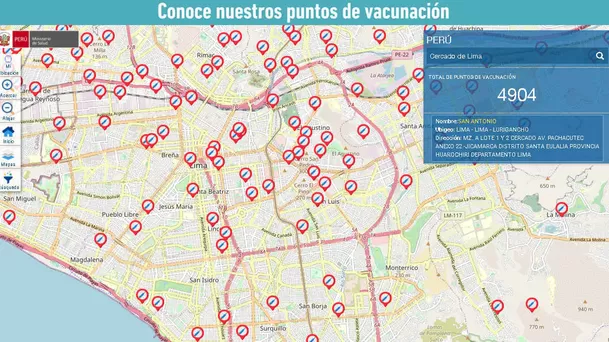 Puntos de vacunación contra la difteria