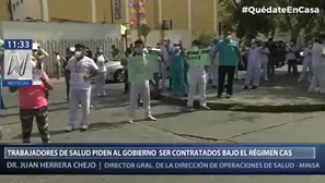 Trabajadores piden ser incluidos en régimen CAS. Foto: Canal N