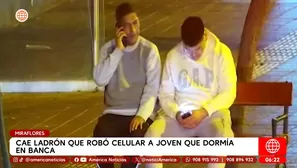 Capturan a ladrón que robó celular a joven en Miraflores. Foto y video: América TV