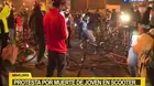 Miraflores: Decenas de personas protestaron por la muerte de joven que fue atropellado por bus