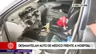 Miraflores: Delincuentes desmantelaron auto de médico frente a hospital