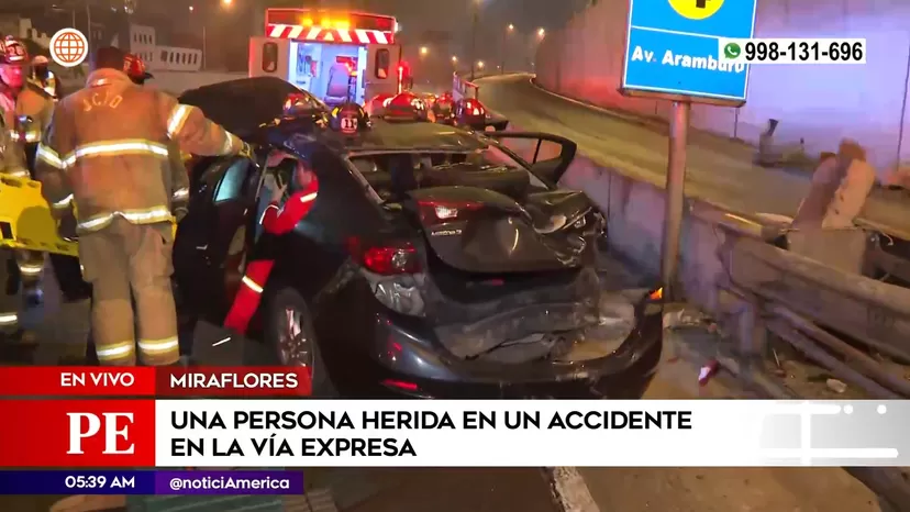 Miraflores: Un herido tras accidente de tránsito en la Vía Expresa