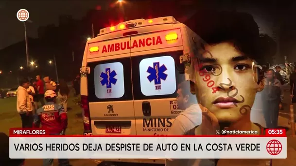 Miraflores: Varios heridos por despiste de un auto en la Costa Verde. Foto: América Noticias Miraflores: Varios heridos por despiste de un auto en la Costa Verde. Foto: América Noticias