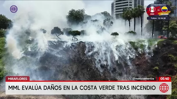 Investigan causas de incendio que afectó la Costa Verde en Miraflores. Foto: América Noticias
