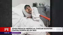 Joven chocó scooter contra puerta de taxi en Miraflores. América Noticias