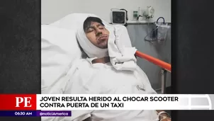 Joven chocó scooter contra puerta de taxi en Miraflores. América Noticias