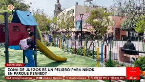 Zona de juegos es un peligro para niños en parque Kennedy. Foto y video: América Noticias