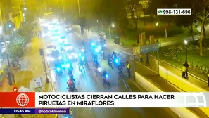 Motociclistas toman calles de Miraflores. Foto y video: América Noticias