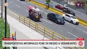 Transportistas informales trasladan a veraneantes en triciclos en Miraflores. Foto y video: América Noticias