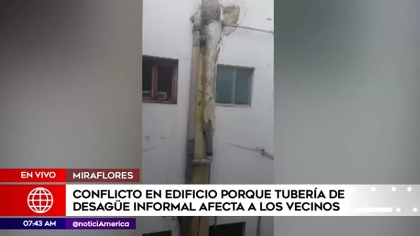Miraflores: Vecinos denuncian instalación de desagüe informal en edificio