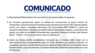 ¿Por qué la MML rechazó los señalamientos del titular del MTC?