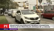 La Molina: semáforos malogrados generan congestión vehicular