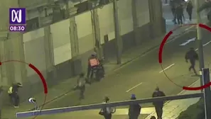 Momento en que disparan contra joven durante protesta en el Cercado de Lima. / Video: Canal N