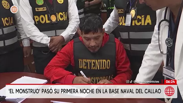 Alias El monstruo en la Base Naval: Erick Moreno Hernández pasó su primera noche recluido. Foto: América Noticias