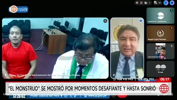 El Monstruo sonríe y se muestra desafiante durante audiencia de prisión preventiva. Foto: América Noticias