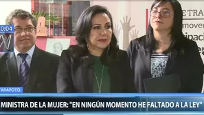 Según la ministra de la Mujer, Gloria Montenegro, no vulneró